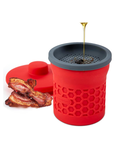 Colador y Conservador de Grasa Silicona Progressive 2 Tazas Rojo