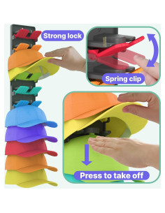 Organizador de Gorras BRUBEQO 2 Paquetes con Clips de Resorte 2