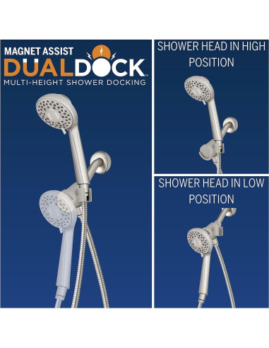 Cabezal de Ducha de Mano Waterpik QMK-759ME Ajustable 7 Modos