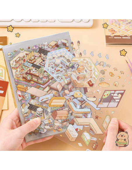 24 Sets Stickers 3D PCTCSHQ para Crear Escenas DIY