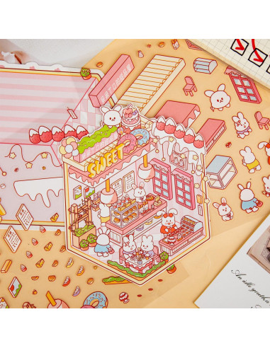 24 Sets Stickers 3D PCTCSHQ para Crear Escenas DIY