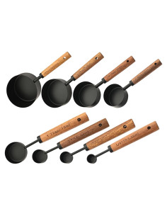 Juego de Tazas y Cucharas Medidoras 8 Piezas Uniturcky Acero Inoxidable