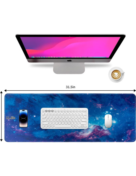 Alfombrilla de Ratón Grande Tongyanat Estrella Azul 80x30cm Alfombrilla de Ratón Grande Tongyanat Estrella Azul 80x30cm