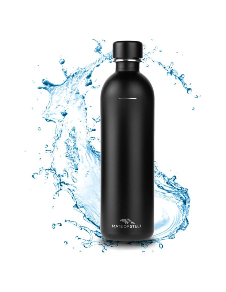 Botella de Acero Inoxidable 1L MATE OF STEEL Moby Dick Negra Botella de Acero Inoxidable 1L MATE OF STEEL Moby Dick Negra