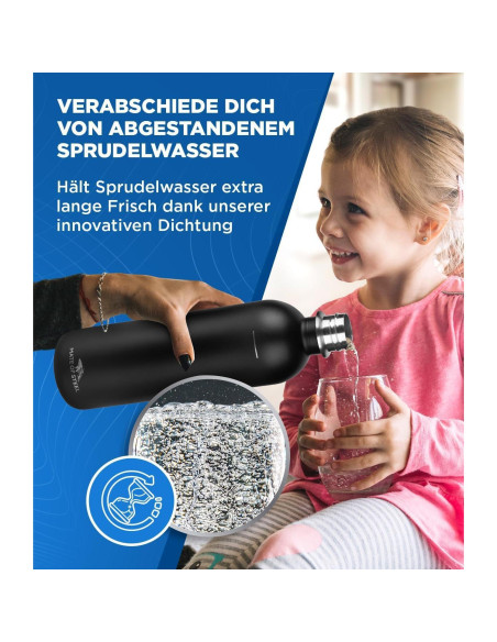 Botella de Acero Inoxidable 1L MATE OF STEEL Moby Dick Negra Botella de Acero Inoxidable 1L MATE OF STEEL Moby Dick Negra