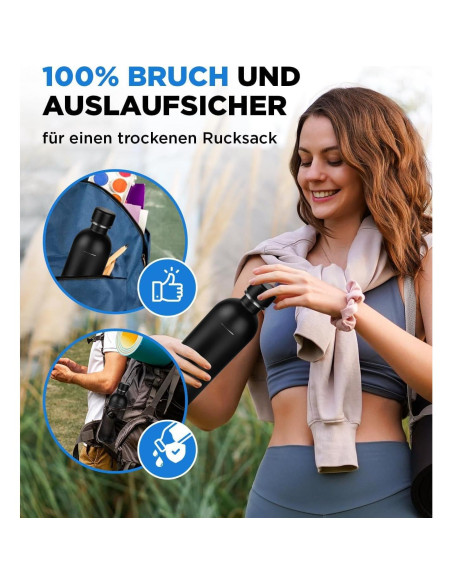 Botella de Acero Inoxidable 1L MATE OF STEEL Moby Dick Negra Botella de Acero Inoxidable 1L MATE OF STEEL Moby Dick Negra