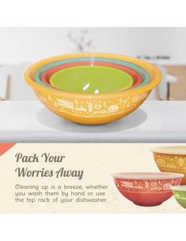 Juego de Tazones Apilables Camp Casual - 4 Piezas Sin BPA