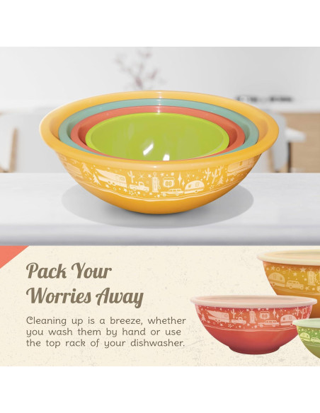 Juego de Tazones Apilables Camp Casual - 4 Piezas Sin BPA Juego de Tazones Apilables Camp Casual - 4 Piezas Sin BPA