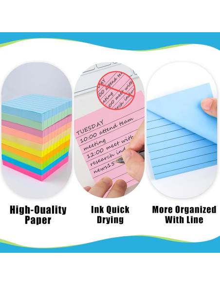 Notas Adhesivas Rayadas SACATR 3x3" (30 Colores, 3000 Hojas) Notas Adhesivas Rayadas SACATR 3x3" (30 Colores, 3000 Hojas)