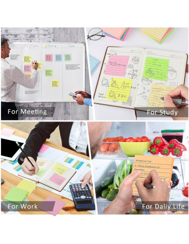 Notas Adhesivas Rayadas SACATR 3x3" (30 Colores, 3000 Hojas)