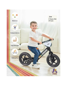 Bicicleta de Equilibrio KRIDDO para Niños 2-5 Años, Negro 2