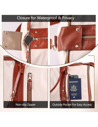 Bolsa de Ropa Duffle ZHOUMADE Beige 2 en 1 para Viajes