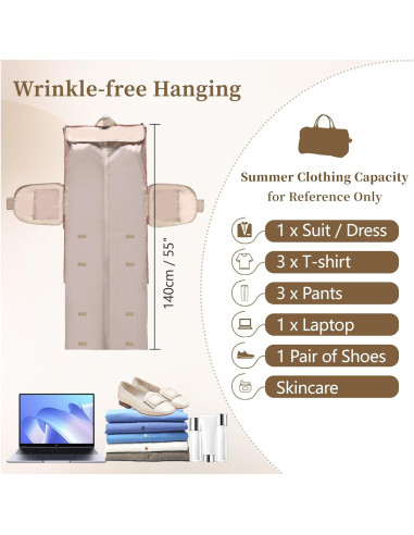 Bolsa de Ropa Duffle ZHOUMADE Beige 2 en 1 para Viajes