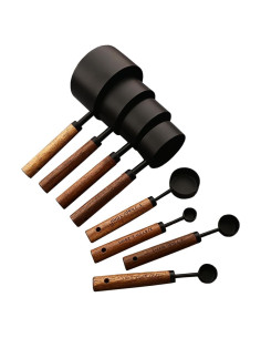 Juego de 8 Tazas y Cucharas Medidoras BRIIEC Acero Inoxidable