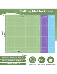 Paquete de 24 alfombrillas de corte Cowdro 30x30 cm para Cricut 2