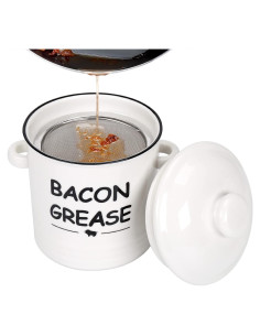 Contenedor de Grasa de Tocino Cerámica SOLIGT 600ml con Colador
