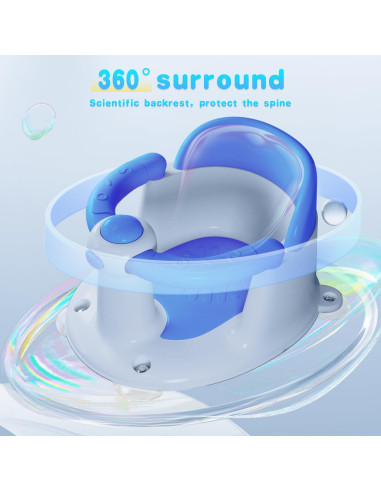 Asiento de Baño para Bebés Azul 0-25 kg Antideslizante