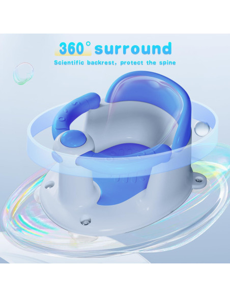 Asiento de Baño para Bebés Azul 0-25 kg Antideslizante