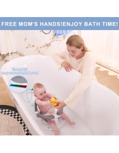 Asiento de Baño Wdbb para Bebés 6-18 Meses Azul 360 Estable 2