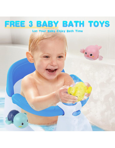 Asiento de Baño para Bebés Azul 0-25 kg Antideslizante