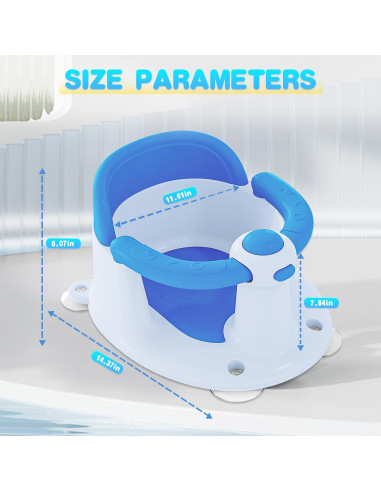 Asiento de Baño para Bebés Azul 0-25 kg Antideslizante
