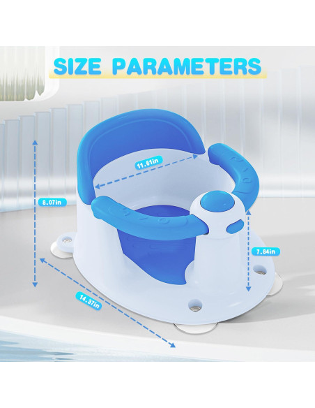 Asiento de Baño para Bebés Azul 0-25 kg Antideslizante