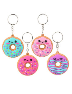 Llavero Donut Textura Goma La Compañía Dreidel Paquete de 4