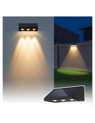 Luces de Pared Solares XmnSoly LED 3 Lentes Impermeables