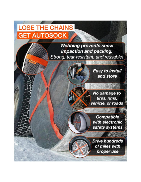 AutoSock AL64 para Neumáticos de Nieve - Paquete de 2