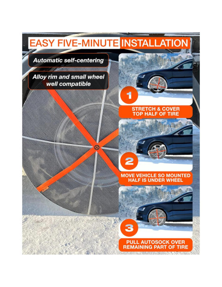 AutoSock AL64 para Neumáticos de Nieve - Paquete de 2