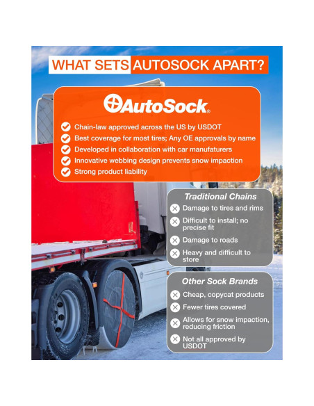 AutoSock AL64 para Neumáticos de Nieve - Paquete de 2