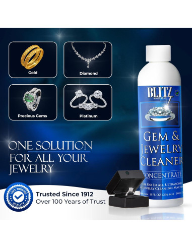 Limpiador de Joyas Blitz 236.6 ml - No Tóxico y Biodegradable