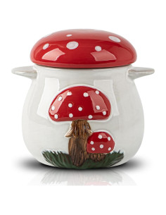 Contenedor de Grasa de Tocino Cerámica Hongo 0.79L con Colador