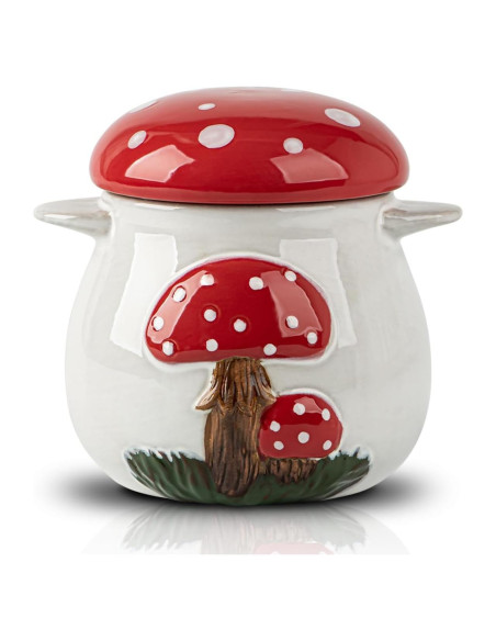 Contenedor de Grasa de Tocino Cerámica Hongo 0.79L con Colador