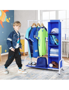 Rack de Disfraces para Niños Univivi, Almacenamiento Plegable Azul 2