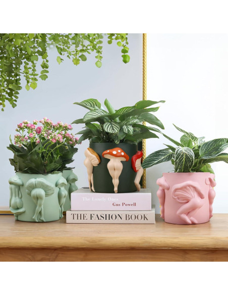 Maceta de Hongo GUGUGO 12.5 cm Verde Oscuro Decorativa