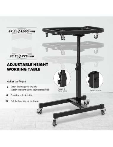 Mesa de Trabajo Ajustable DNA MOTORING 2 en 1 77.5-120 cm