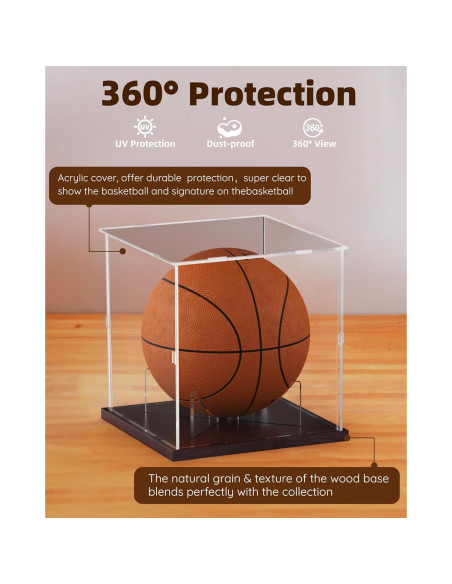 Caja de Exhibición de Baloncesto Fitense Acrílica 25.9x25.9x27.2cm