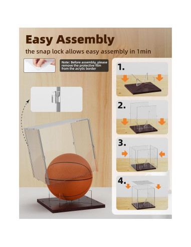 Caja de Exhibición de Baloncesto Fitense Acrílica 25.9x25.9x27.2cm