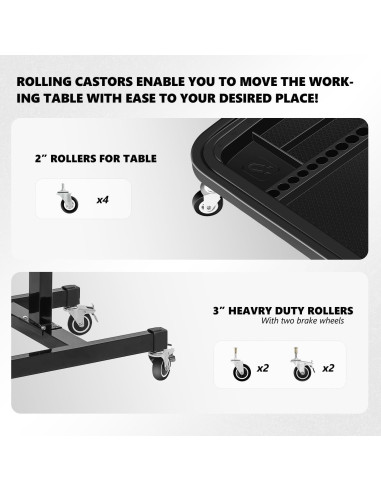 Mesa de Trabajo Ajustable DNA MOTORING 2 en 1 77.5-120 cm