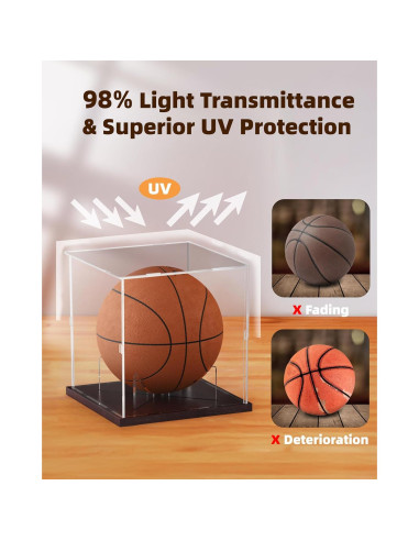 Caja de Exhibición de Baloncesto Fitense Acrílica 25.9x25.9x27.2cm