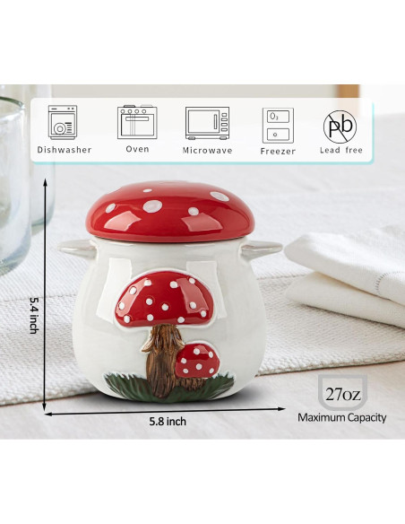 Contenedor de Grasa de Tocino Cerámica Hongo 0.79L con Colador