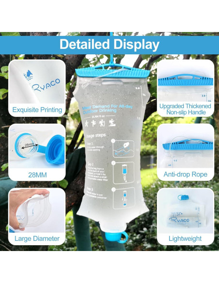 Bolsa de Agua RYACO 2L TPU Colapsable para Camping