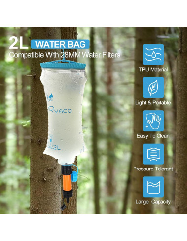 Bolsa de Agua RYACO 2L TPU Colapsable para Camping