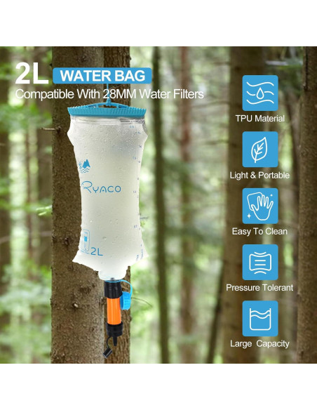 Bolsa de Agua RYACO 2L TPU Colapsable para Camping