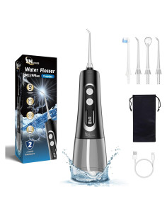 Irrigador Oral JNGOODS 300ml Recargable IPX7 9 Modos Negro