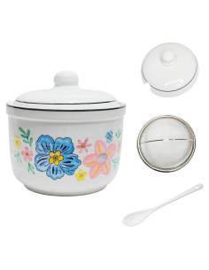 Contenedor de Grasa Cerámica MaoYaMao 0.5L Colorido con Colador