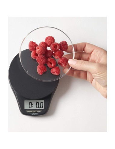 Escala de Cocina Digital Taylor 2kg Negra con Bandeja