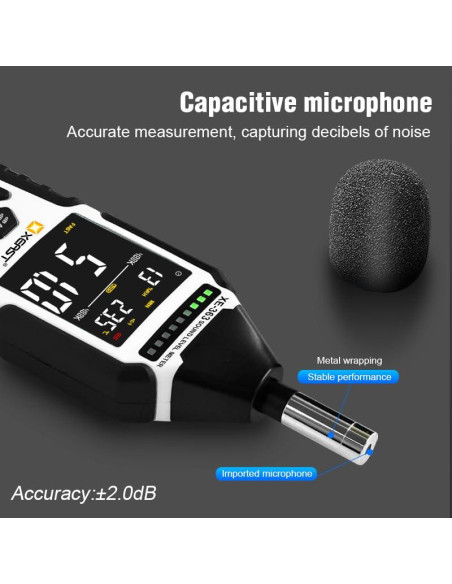 Medidor de Nivel de Sonido Digital Xeast XE-363 30-130dB