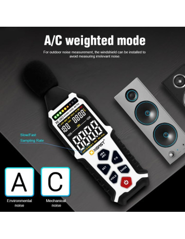 Medidor de Nivel de Sonido Digital Xeast XE-363 30-130dB
